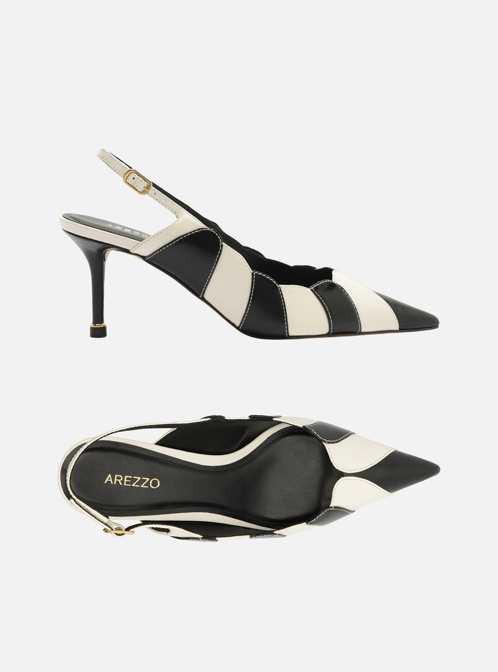 Scarpin Multineutro Cuero Tacón Medio Slingback - ARZ