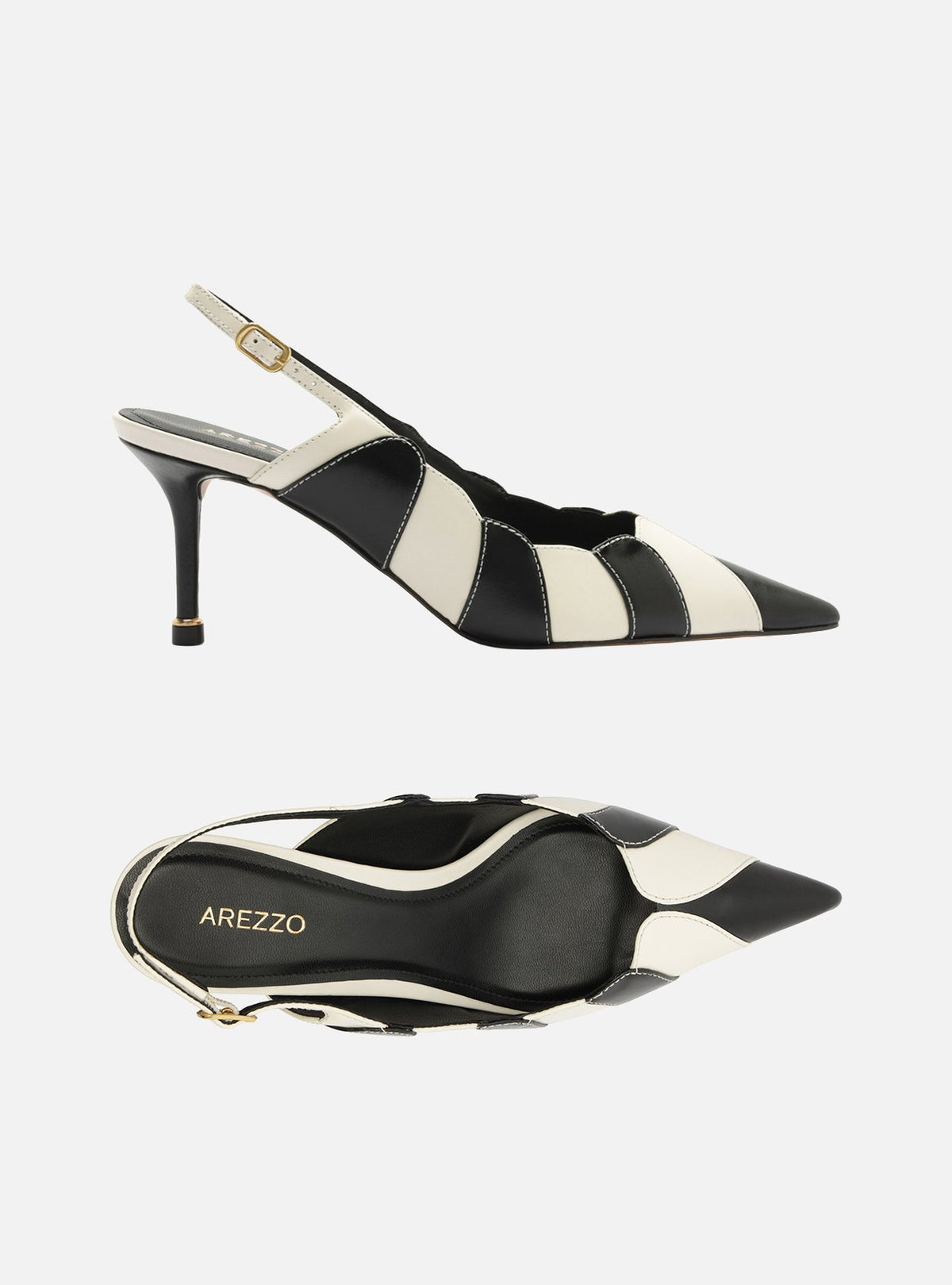 Scarpin Multineutro Cuero Tacón Medio Slingback - ARZ