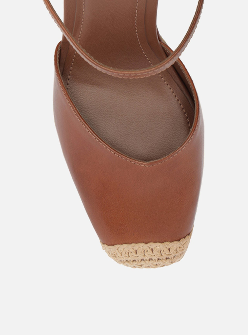 Sandalia Anabela Espadrille Marrón Plataforma Hebilla Tressê Slingback - ARZ