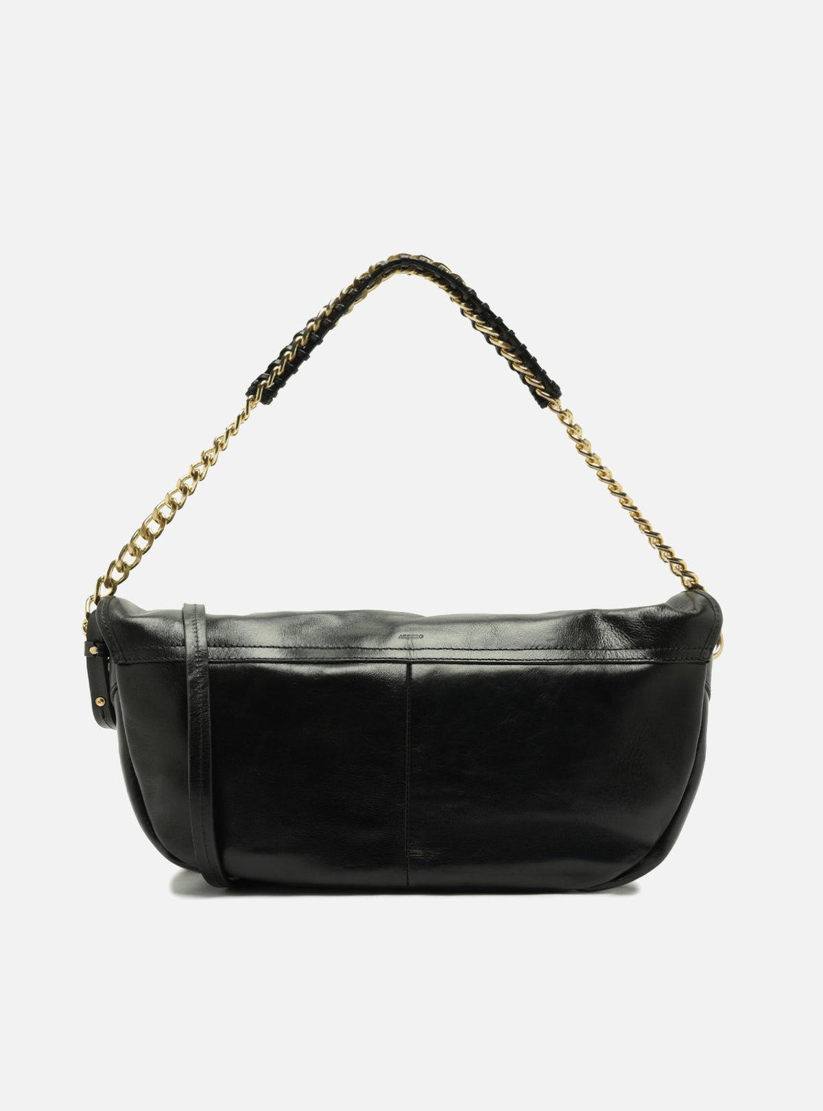 Bolso Bandolera Negro Cuero Metales - ARZ