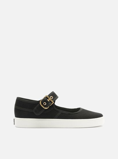 Zapatilla Bailarina Negro Lona Metales - ARZ