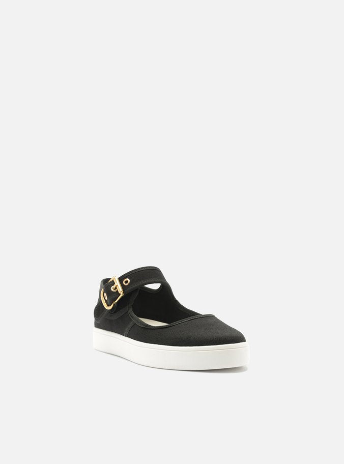 Zapatilla Bailarina Negro Lona Metales - ARZ