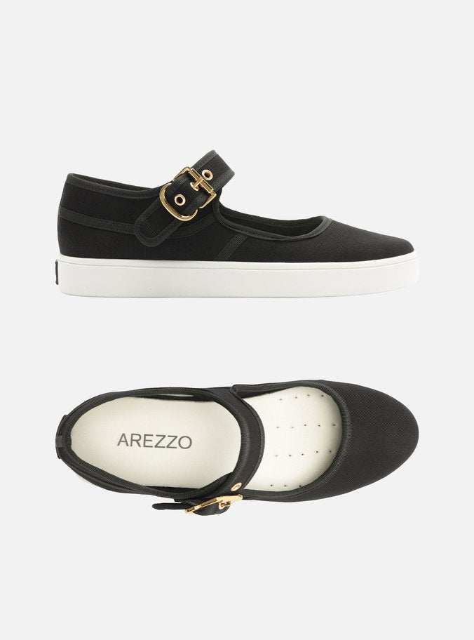 Zapatilla Bailarina Negro Lona Metales - ARZ