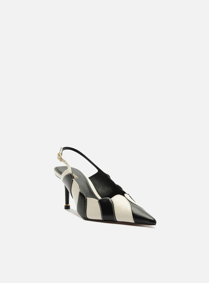 Scarpin Multineutro Cuero Tacón Medio Slingback - ARZ
