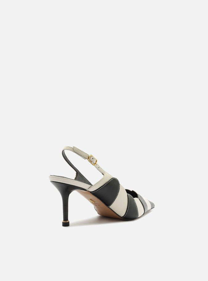 Scarpin Multineutro Cuero Tacón Medio Slingback - ARZ
