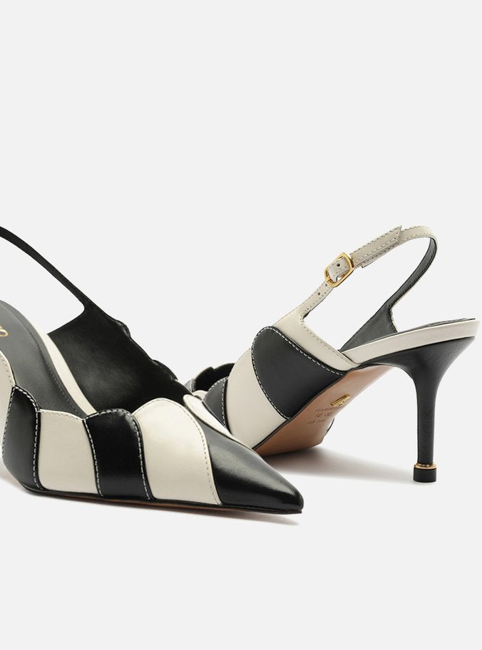 Scarpin Multineutro Cuero Tacón Medio Slingback - ARZ
