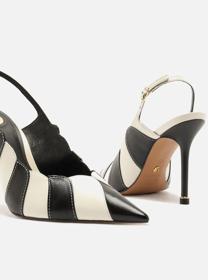 Scarpin Multineutro Cuero Tacón Alto Slingback - ARZ