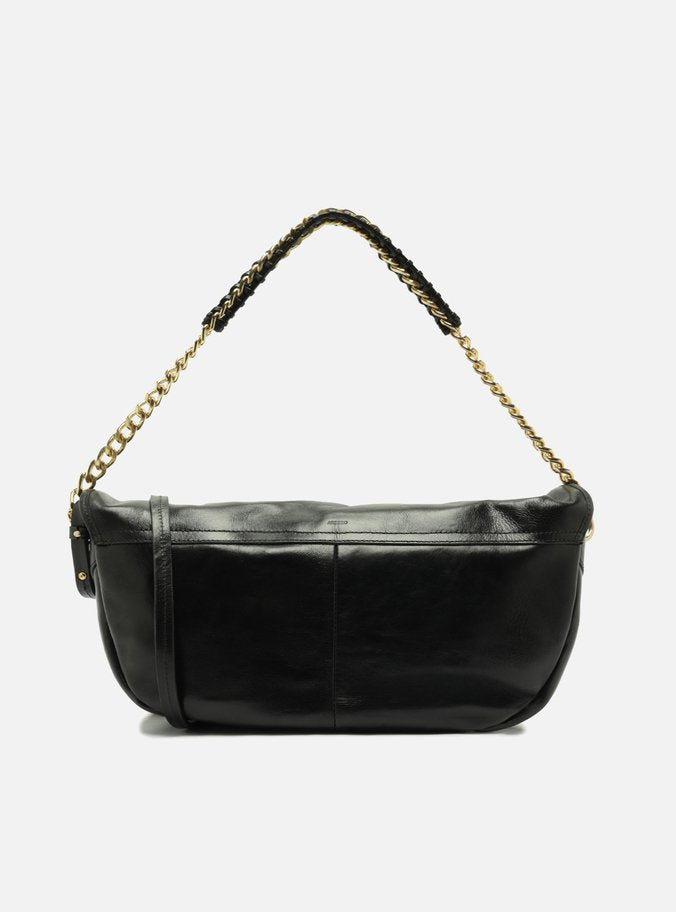 Bolso Bandolera Negro Cuero Metales - ARZ